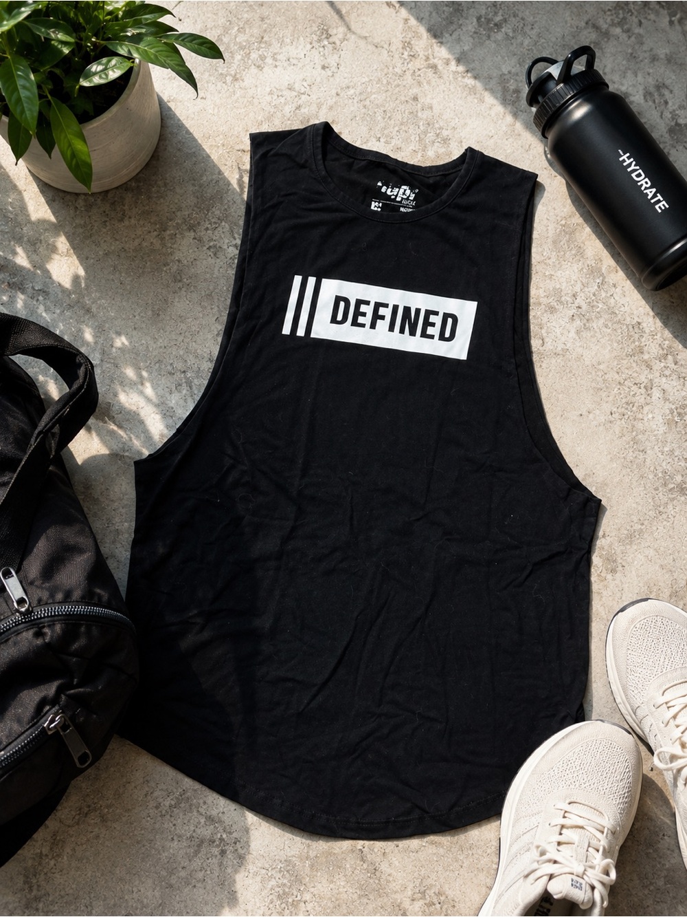 MuscleBox Defined Black Stretch Muscle Tank Top Size Medium Men’s
